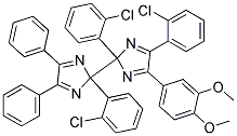 2,2',4-Tris(2-chlorophenyl)-5-(3,4-dimethoxyphenyl)-4',5'-bisphenyl-biimidazole Struktur