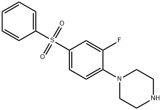 1-[(2-Fluoro-4-phenylsulfonyl)phenyl]piperazine Struktur