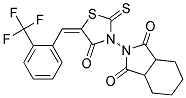 2-(4-Oxo-2-thioxo-5-((2-(trifluoromethyl)phenyl)methylene)-1,3-thiazolan-3-yl)hexahydro-1H-isoindole-1,3(2H)-dione Struktur