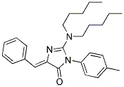 2-DIPENTYLAMINO-3-(4-METHYLPHENYL)-5-PHENYLMETHYLENE-4H-IMIDAZOL-4-ONE Struktur