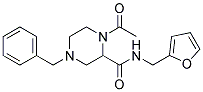 1-ACETYL-4-BENZYL-N-(2-FURYLMETHYL)PIPERAZINE-2-CARBOXAMIDE Struktur