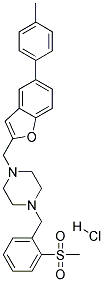 1-([5-(4-METHYLPHENYL)-1-BENZOFURAN-2-YL]METHYL)-4-[2-(METHYLSULFONYL)BENZYL]PIPERAZINE HYDROCHLORIDE Struktur