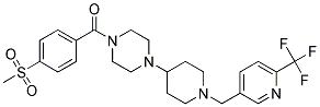 1-[4-(METHYLSULFONYL)BENZOYL]-4-(1-([6-(TRIFLUOROMETHYL)PYRIDIN-3-YL]METHYL)PIPERIDIN-4-YL)PIPERAZINE Struktur