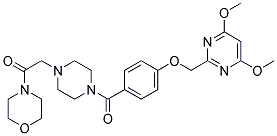 1-[4-[(4,6-DIMETHOXYPYRIMIDIN-2-YL)METHOXY]BENZOYL]-4-[(2-MORPHOLINO-2-OXO)ETHYL]PIPERAZINE Struktur