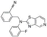 2-([(2-FLUOROPHENYL)([1,3]THIAZOLO[4,5-C]PYRIDIN-2-YL)AMINO]METHYL)BENZONITRILE Struktur