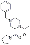 1-ACETYL-4-BENZYL-2-(PYRROLIDIN-1-YLCARBONYL)PIPERAZINE Struktur