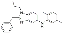 (2-BENZYL-1-PROPYL-1H-BENZOIMIDAZOL-5-YL)-(2,5-DIMETHYL-PHENYL)-AMINE Struktur