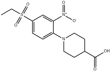 1-[4-(ETHYLSULFONYL)-2-NITROPHENYL]PIPERIDINE-4-CARBOXYLIC ACID Struktur