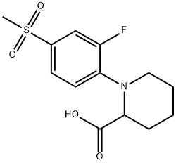 1-[2-FLUORO-4-(METHYLSULFONYL)PHENYL]PIPERIDINE-2-CARBOXYLIC ACID Struktur