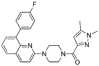 2-(4-[(1,5-DIMETHYL-1H-PYRAZOL-3-YL)CARBONYL]PIPERAZIN-1-YL)-8-(4-FLUOROPHENYL)QUINOLINE Struktur