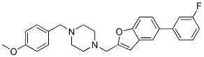 1-([5-(3-FLUOROPHENYL)-1-BENZOFURAN-2-YL]METHYL)-4-(4-METHOXYBENZYL)PIPERAZINE Struktur