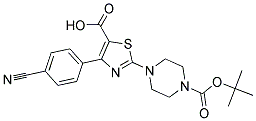 2-(4-Boc-Piperazine-1-Yl)-4-(4-Cyanophenyl)-5-Thiazolecarboxylic Acid Struktur