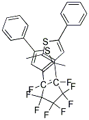 1,2-Bis(2-methyl-5-phenyl-3-thienyl) perfluorocyclopentene Struktur