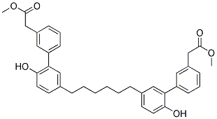 {2'-HYDROXY-5'-[6-(6-HYDROXY-3'-METHOXYCARBONYLMETHYL-BIPHENYL-3-YL)-HEXYL]-BIPHENYL-3-YL}-ACETIC ACID METHYL ESTER Struktur