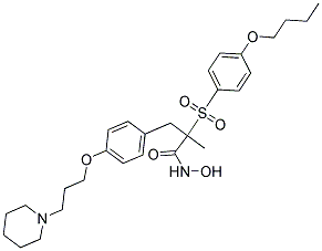 2-(4-BUTOXY-BENZENESULFONYL)-N-HYDROXY-2-METHYL-3-[4-(3-PIPERIDIN-1-YL-PROPOXY)-PHENYL]-PROPIONAMIDE Struktur