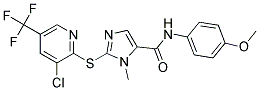 2-((3-Chloro-5-(trifluoromethyl)-2-pyridinyl)sulfanyl)-N-(4-methoxyphenyl)-1-methyl-1H-imidazole-5-carboxamide Struktur