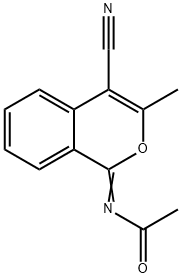 1H-1-ACETYLIMINO-3-METHYLBENZO[C]PYRAN-4-CARBONITRILE Struktur