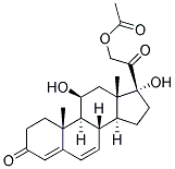 11B,17,21-TRIHYDROXYPREGNA-4,6-DIENE-3,20-DIONE 21-ACETATE Struktur