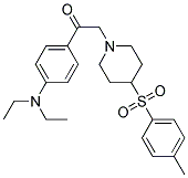 1-[4-(DIETHYLAMINO)PHENYL]-2-(4-[(4-METHYLPHENYL)SULFONYL]PIPERIDIN-1-YL)ETHANONE Struktur