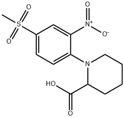 1-[4-(METHYLSULFONYL)-2-NITROPHENYL]PIPERIDINE-2-CARBOXYLIC ACID Struktur