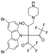 (+)-1-(3,6-DIBROMOCARBAZOL-9-YL)-3-PIPERAZIN-1-YL-PROPAN-2-OL, BIS TFA Struktur