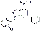 1-(2-CHLOROBENZYL)-6-PHENYL-1H-PYRAZOLO[3,4-B]PYRIDINE-4-CARBOXYLIC ACID Struktur