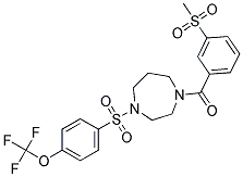 1-[3-(METHYLSULFONYL)BENZOYL]-4-([4-(TRIFLUOROMETHOXY)PHENYL]SULFONYL)-1,4-DIAZEPANE Struktur