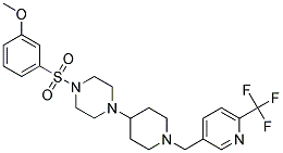 1-[(3-METHOXYPHENYL)SULFONYL]-4-(1-([6-(TRIFLUOROMETHYL)PYRIDIN-3-YL]METHYL)PIPERIDIN-4-YL)PIPERAZINE Struktur