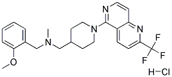 1-(2-METHOXYPHENYL)-N-METHYL-N-((1-[2-(TRIFLUOROMETHYL)-1,6-NAPHTHYRIDIN-5-YL]PIPERIDIN-4-YL)METHYL)METHANAMINE HYDROCHLORIDE Struktur