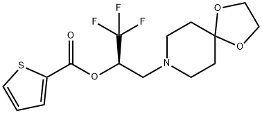 (1R)-1-(1,4-DIOXA-8-AZASPIRO[4.5]DEC-8-YLMETHYL)-2,2,2-TRIFLUOROETHYL 2-THIOPHENECARBOXYLATE Struktur