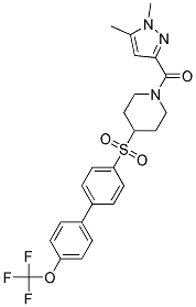 1-[(1,5-DIMETHYL-1H-PYRAZOL-3-YL)CARBONYL]-4-([4'-(TRIFLUOROMETHOXY)BIPHENYL-4-YL]SULFONYL)PIPERIDINE Struktur