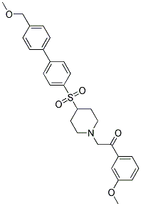 2-(4-([4'-(METHOXYMETHYL)BIPHENYL-4-YL]SULFONYL)PIPERIDIN-1-YL)-1-(3-METHOXYPHENYL)ETHANONE Struktur