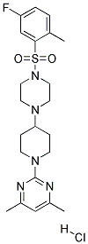 2-(4-(4-[(5-FLUORO-2-METHYLPHENYL)SULFONYL]PIPERAZIN-1-YL)PIPERIDIN-1-YL)-4,6-DIMETHYLPYRIMIDINE HYDROCHLORIDE Struktur