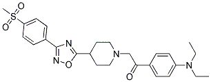 1-[4-(DIETHYLAMINO)PHENYL]-2-(4-(3-[4-(METHYLSULFONYL)PHENYL]-1,2,4-OXADIAZOL-5-YL)PIPERIDIN-1-YL)ETHANONE Struktur