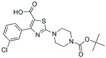 2-(4-Boc-Piperazine-1-Yl)-4-(3-Chlorophenyl)-5-Thiazolecarboxylic Acid Struktur