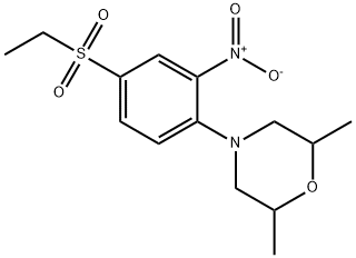 2,6-Dimethyl-4-[4-(ethylsulphonyl)-2-nitrophenyl]morpholine Struktur