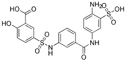 2-hydroxy-5-[3-(3-sulfo-4-aminophenylcarbamoyl)phenylsulfamoyl]benzoic acid Struktur