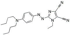 2-(4-Dibutylaminophenylazo)-1-ethyl-1H-imidazole-4,5-dicarbonitrile Struktur