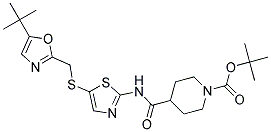 1-BOC-PIPERIDINE-4-CARBOXYLIC ACID [5-(5-TERT-BUTYL-OXAZOL-2-YLMETHYLSULFANYL)-THIAZOL-2-YL]-AMIDE Struktur