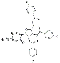 2',3',5'-TRI-O-(4-CHLOROBENZOYL)-5-AZACYTIDINE-15N4 Struktur