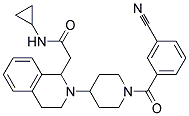 2-(2-[1-(3-CYANOBENZOYL)PIPERIDIN-4-YL]-1,2,3,4-TETRAHYDROISOQUINOLIN-1-YL)-N-CYCLOPROPYLACETAMIDE Struktur