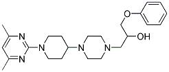 1-(4-[1-(4,6-DIMETHYLPYRIMIDIN-2-YL)PIPERIDIN-4-YL]PIPERAZIN-1-YL)-3-PHENOXYPROPAN-2-OL Struktur