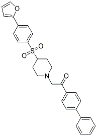 1-BIPHENYL-4-YL-2-(4-([4-(2-FURYL)PHENYL]SULFONYL)PIPERIDIN-1-YL)ETHANONE Structure