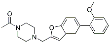 1-ACETYL-4-([5-(2-METHOXYPHENYL)-1-BENZOFURAN-2-YL]METHYL)PIPERAZINE Struktur