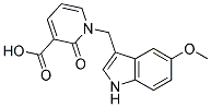 1-[(5-methoxy-1H-indol-3-yl)methyl]-2-oxo-1,2-dihydropyridine-3-carboxylic acid Struktur