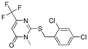 2-((2,4-Dichlorobenzyl)sulfanyl)-3-methyl-6-(trifluoromethyl)-4(3H)-pyrimidinon Struktur