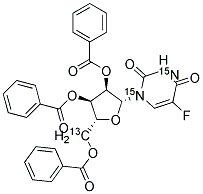 2',3',5'-TRI-O-BENZOYL-5-FLUOROURIDINE-13C,15N2 Struktur