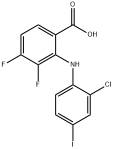 2-(2-CHLORO-4-IODOPHENYLAMINO)-3,4-DIFLUOROBENZOIC ACID 結構式