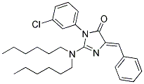 2-DIHEXYLAMINO-3-(3-CHLOROPHENYL)-5-PHENYLMETHYLENE-4H-IMIDAZOL-4-ONE Struktur