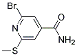 2-BROMO-6-(METHYLTHIO)-4-PYRIDINECARBOXAMIDE Struktur